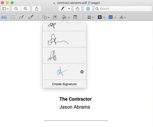 how to make an electronic signature on mac word