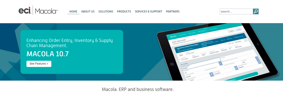Screenshot of Macola Accounting software