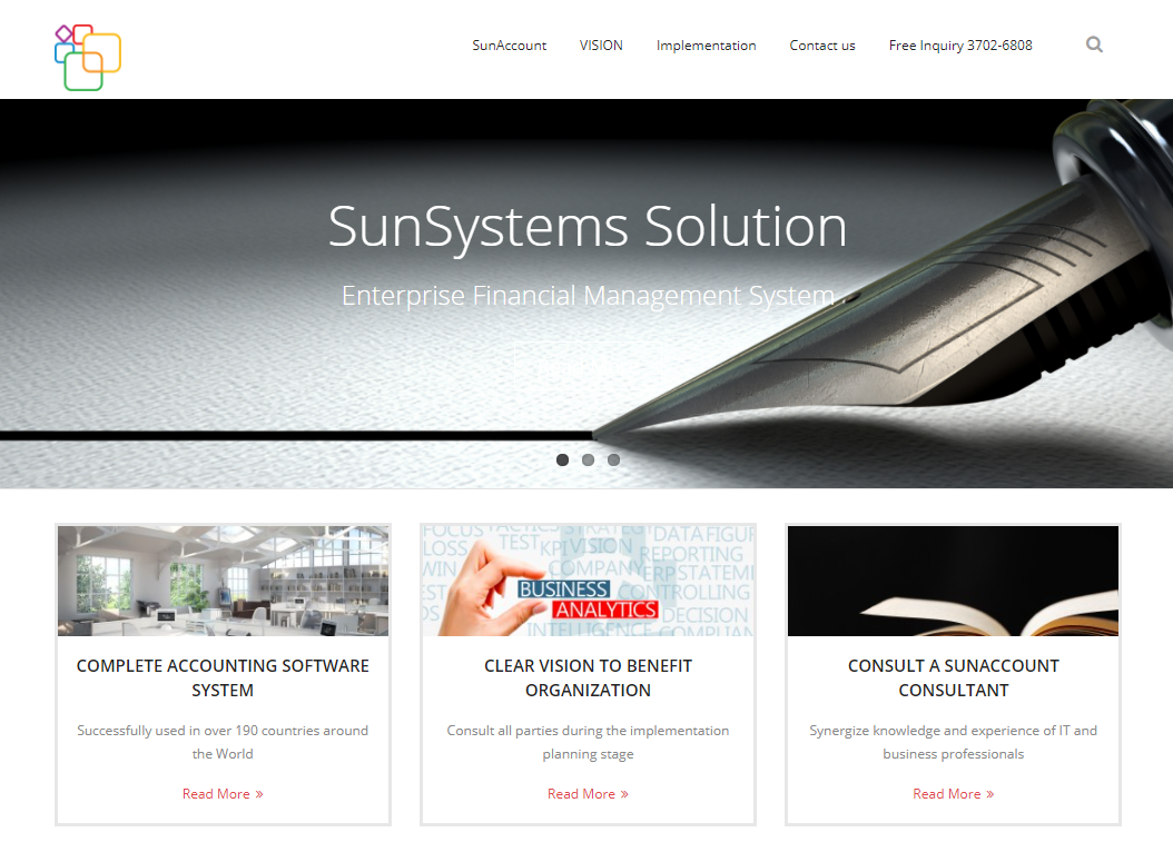 Screenshot of SunSystems Solution Accounting software