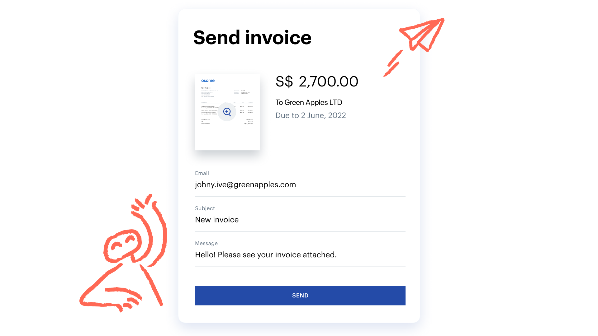 send invoices with Osome