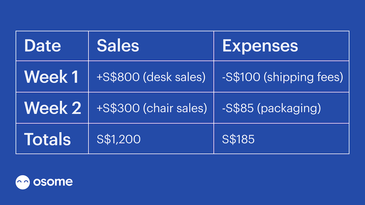 example of cash basis accounting record