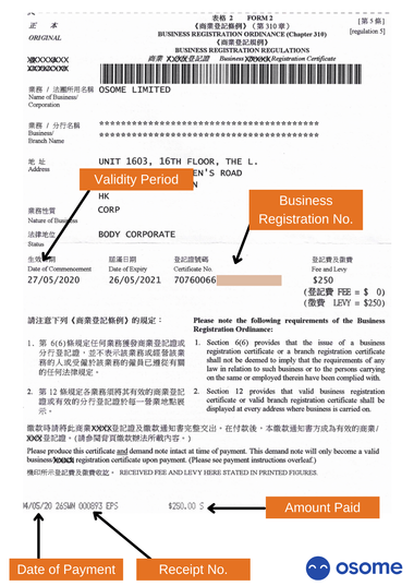 Business Registration Certificate in Hong Kong