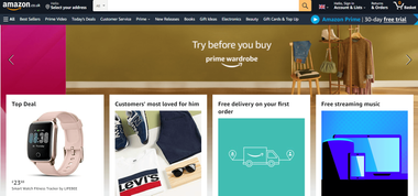 Screenshot of Amazon UK