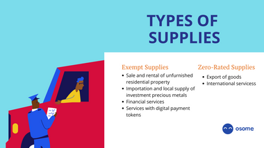 Exempt and zero rated supplies GST