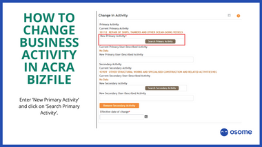 change Business Activity in ACRA BizFile