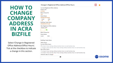 change company address in ACRA BizFile