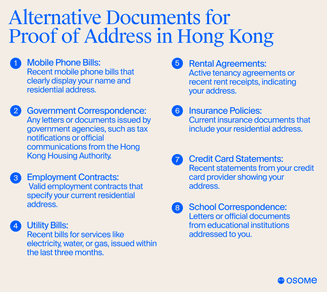 Alternative documents for proof of address