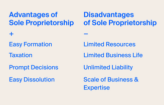 Advantages and disadvantages of a sole proprietorship