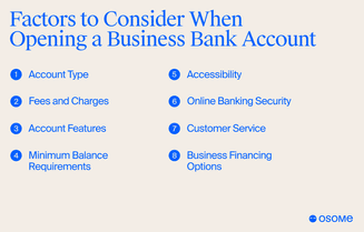 Factors to consider when opening a business bank account
