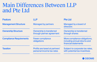 Key differences between LLP and Pte Ltd