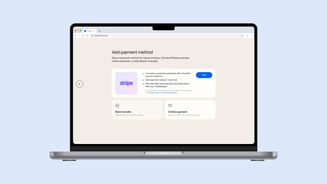 Screen where users can embed a Stripe link in your invoices for ease of payment and auto-reconciliation