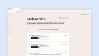 Screen showing how you can upload statements manually or sync your existing digital business account