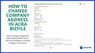 How to change company address in ACRA BizFIle