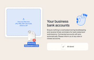 Drag and drop interface for uploading receipts and statements