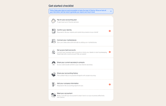 Onboarding checklist in Osome app